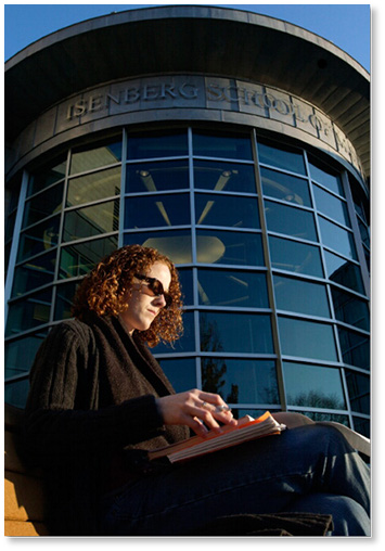 Student outside Isenberg