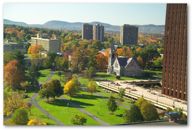 Aerial campus view looking south